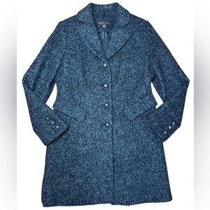 Dana Buchman Gray Wool Blend Pea Coat Large